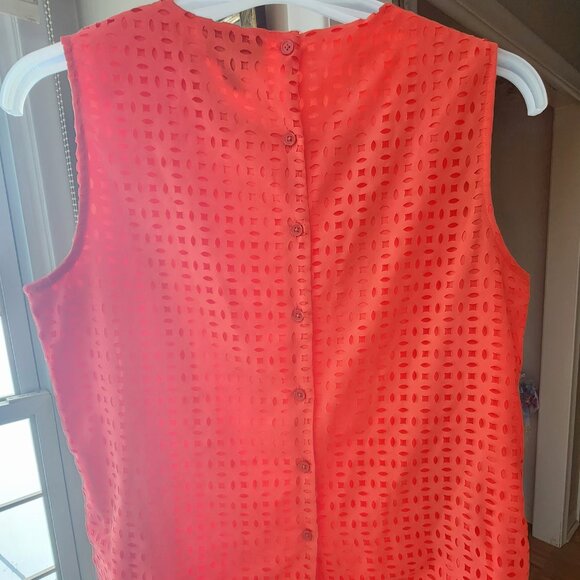 B'ful hot red geometric laser cutout top by Cynthia Rowley Sz M - Picture 3 of 5